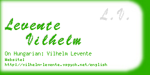 levente vilhelm business card